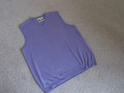 Man's Lilac Sleeveless Cashmere With Cotton Sweater XL • £20