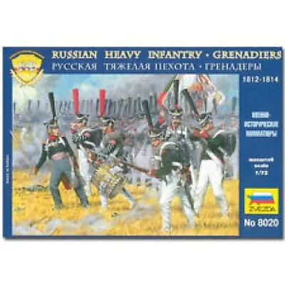 1:72 Zvezda Russian Heavy Infantry Grenadiers 1812-1814 Kit Z8020 Model • £10.57