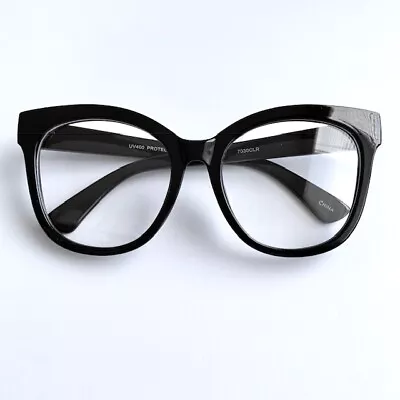 Oversized XXL Square CAT EYE Large Clear Lens Women Eyeglasses Fashion Frames XL • $12.90