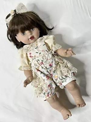 Vintage JS & A 1995 Playmates Baby So Beautiful Doll Brown Hair Blue Eyes 14  • $24.88