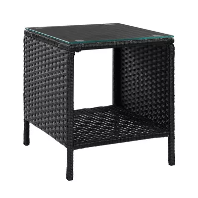 Gardeon Side Table Coffee Patio Outdoor Furniture Rattan Desk Indoor Garden • $70.08