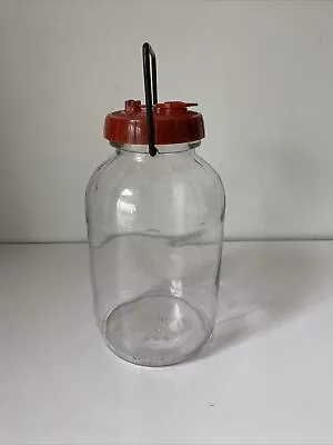 Vintage 1940’s Owen Illinois Glass Co Duraglass Half Gallon 2 Qt  Bail Handle • $21.77