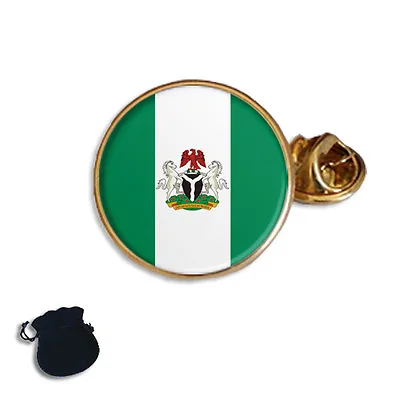 Nigeria Nigerian Flag Coat Of Arms Enamel Lapel Pin Badge Gift • £5.49