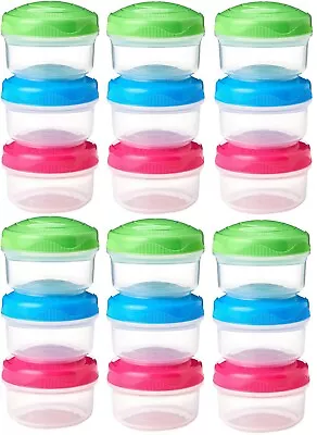 18x Sistema Mini Bites Food 4.4oz/130ml Containers Stackable Screw Lids BPA Free • $32