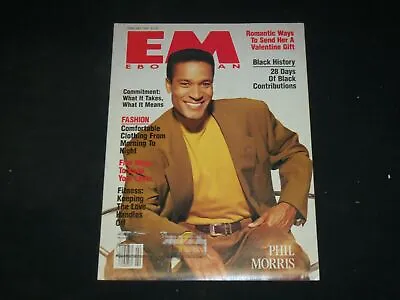 1991 February Ebony Man (em) Magazine - Phil Morris Cover - L 3086 • $39.99