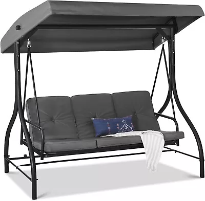 Best Choice Products 3-Seat Outdoor Large Converting Canopy Swing Glider Patio • $304.93