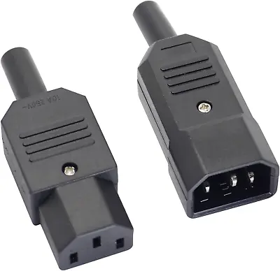 Casoter 1-Pair IEC320 C13 Female C14 Male Power Socket Connectors AC 250V 10A & • £6.89