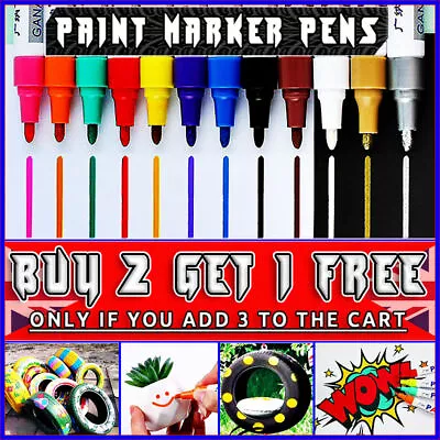 Paint Marker Pens Waterproof Permanent Pen For Car Tyre Metal ⭐BUY 2 GET 1 FREE⭐ • £1.49