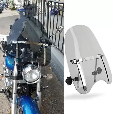 Light Smoke Windshield Windscreen Deflector W/ Clamps For Yamaha V Star XVS 650 • $69.50