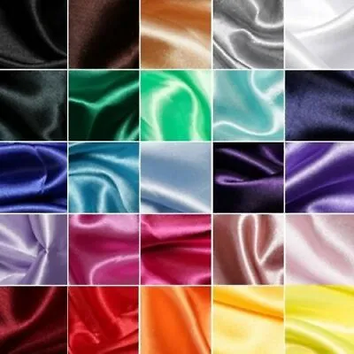 £3.99 • Buy Soft Silky Liquid Satin Fabric Dress Lining Craft Draping Satin Fabric 150cm
