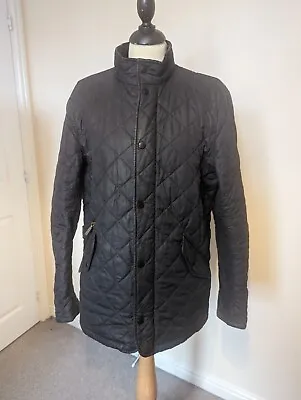 BARBOUR Men's Classic Tartan Quilted Jacket Black Men S Uk Waxed Coat • £34.95