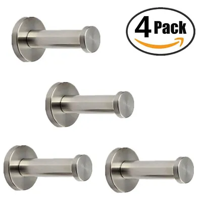 4x Brushed Bathroom Towel Robe Coat Hook Stainless Steel Wall Hooks Door Hanger • $9.99