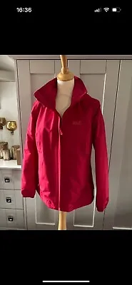 Jack Wolfskin Red Texapore Waterproof Jacket In Size 10/12 • £30