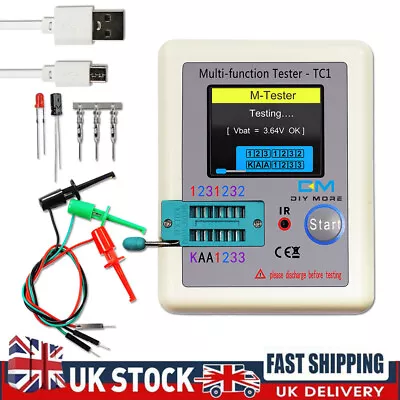 LCR-TC1 Transistor Tester TFT Diode Capacitance Meter For LCR ESR NPN MOSFET UK • £14.99