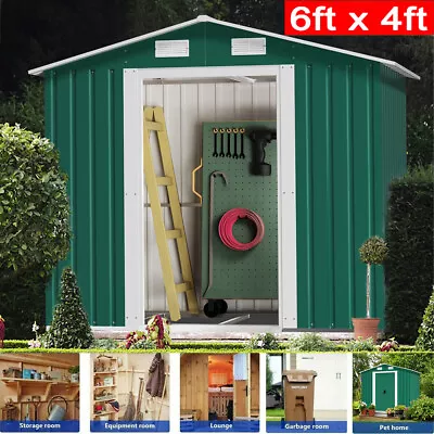 Metal Outdoor Storage Shed Heavy Duty Large Garden Tool Shed W/ Base Foundation • £199.90