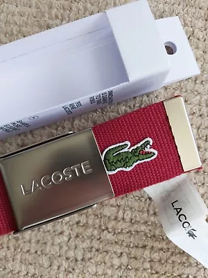 44  T110 Genuine LACOSTE Andrinople *ENGRAVED* Woven BELT  RC2012 BLT1 • £49.50