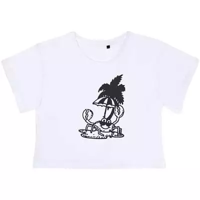 'Tropical Island Crab' Women's Cotton Crop Tops (CO037763) • $15.15