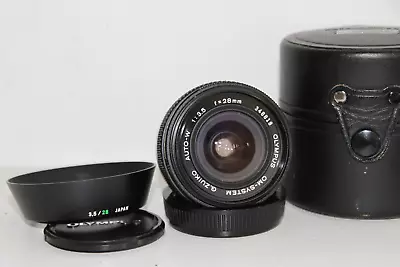 Olympus OM System G.Zuiko Auto-W 28mm F/3.5 Wide Angle Prime Lens.Caps Hood Case • £59.99