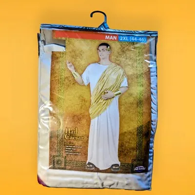 HAIL CAESAR Mens Size 2XL 44-46 HALLOWEEN Costume Greek Toga Robe Roman King New • $25.99