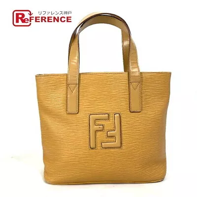 Vintage FENDI Small Tote Bag With FF Logo In Yellow Leather  • $188.90