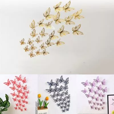 Hollow Butterflies Decals 3D Butterfly Stickers Wall Decals Wall Art Decor • $11.42