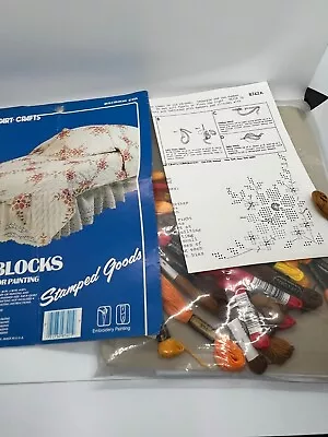 Vintage Vogart Crafts Autumn Floral Quilt Blocks For Embroidery 18  8742A 1555 • $15.19