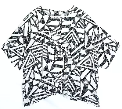 Marimekko Vintage Geometric Pattern Button Up Viscose Shirt Size L • $25