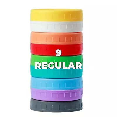 9 Regular Mouth Mason Jar Lids With Silicone RingThickened Leak-proof Lids F... • $10.73