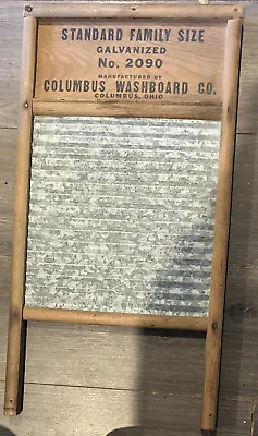 VINTAGE Columbus Washboard Co. Standard Family Size Washboard No. 2090 SUNNYLAND • $28