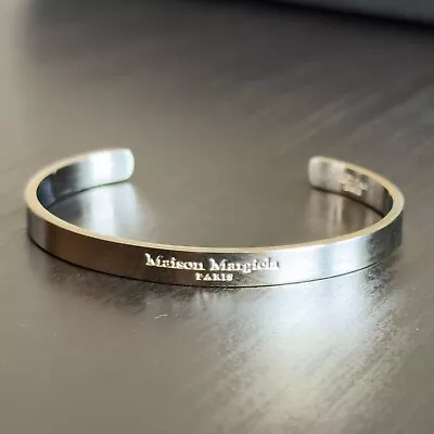 NEW MAISON MARGIELA Logo-Engraved Sterling Silver Cuff Size Fits 18cm Wrist • $200