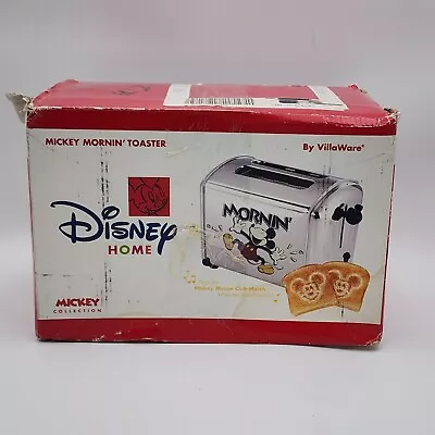 VillaWare Disney MICKEY MOUSE Mornin' Musical TOASTER Model 5555-11 WORKS READ • $49.95