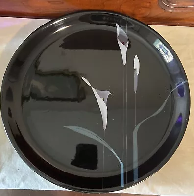 Mikasa Galleria Opus Black FK701 Calla Lily Chop Charger Plate 14” 12.5” • $24.99