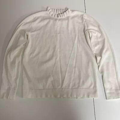 J. Crew Women’s Long Sleeve Sweater White Ruffled Mock Neck Size XS • $11.99