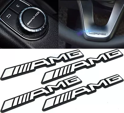 4x AMG Sticker Small Interior Decoration Metal Emblem For Mercedes Benz AU • $13.80