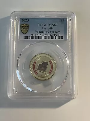 2023 Vegemite Centenary $1 One Dollar Coloured Coin PCGS MS67 Graded UNC • $79.99