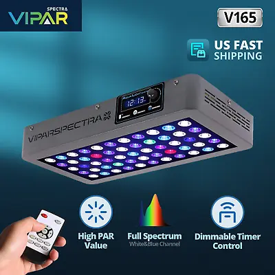 $158.99 • Buy VIPARSPECTRA Timer Control 165W LED Aquarium Light Full Spectrum Coral Reef Tank