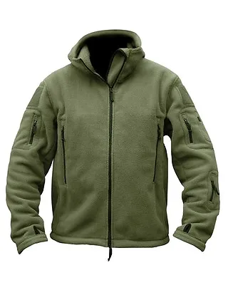 Men's Kombat UK Tactical Recon Fleece Hoodie Full Zip Olive Green CLEARANCE • £29.99