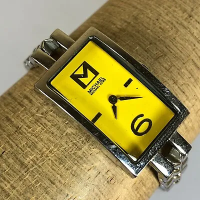 Michael Kors Womens Rectangular Yellow Dial Quartz Analog MK1012 Watch • $32.93