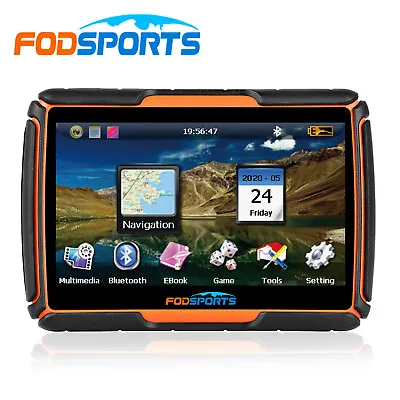 4.3 8G Waterproof Motorcycle GPS Navigator Flash Bluetooth Navigation SAT NAV FM • $106.83