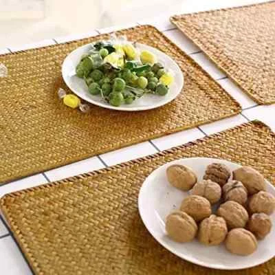 $11.35 • Buy 2 Place Mats, Large Natural Seagrass Hand-Woven Dining Thanksgiving Holiday NEW