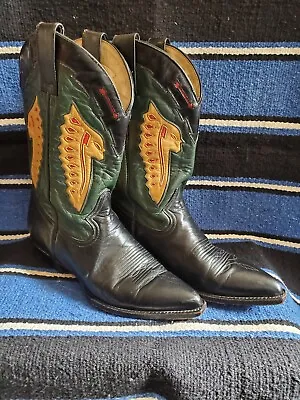 Montana Ladies 9B Inlay Indian Head Chief Western Cowboy Cowgirl Boots • $349