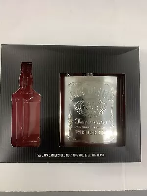 £10 • Buy Jack Daniels Miniature & Branded Hipflask Tin Gift Set EMPTY