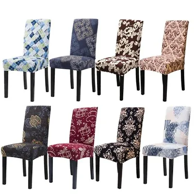 £3.99 • Buy 1/4/6PCS Dining Chair Seat Covers Spandex Slip Banquet Protective Stretch Covers
