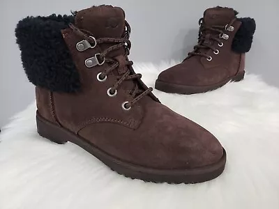 NEW SIZE 5 UGG Romely Heritage  Lace Boots Dark Brown Chocolate Womens • $73.92