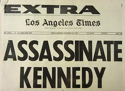 JFK Kennedy Assassination Los Angeles Times Newspaper Lot Scarce 11/22/1963 • $217.79