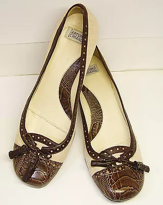  Arturo Chiang Made In Brazil 8m Fabric And Leather Pumps 1.5  Heels Good Cond. • $35.95