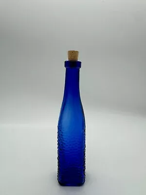 Vintage Cobalt Blue Glass Medicine Potion 6.5  Bottle Corked - NICE & NEW • $18