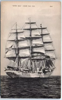 Postcard -  Seven Seas  Under Full Sail • £2.80