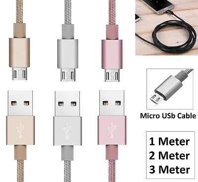 Long Micro USB FAST Data Charger Cable Lead For Samsung Galaxy S4 S5 S6 S7 Edge • £3.39