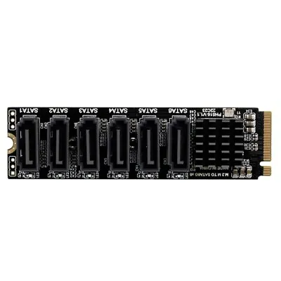 6-Port M.2 Sata PCIE Riser Card M2 NVME To Sata3.0 Expansion Card ASM1166 6GB/S • £26.66